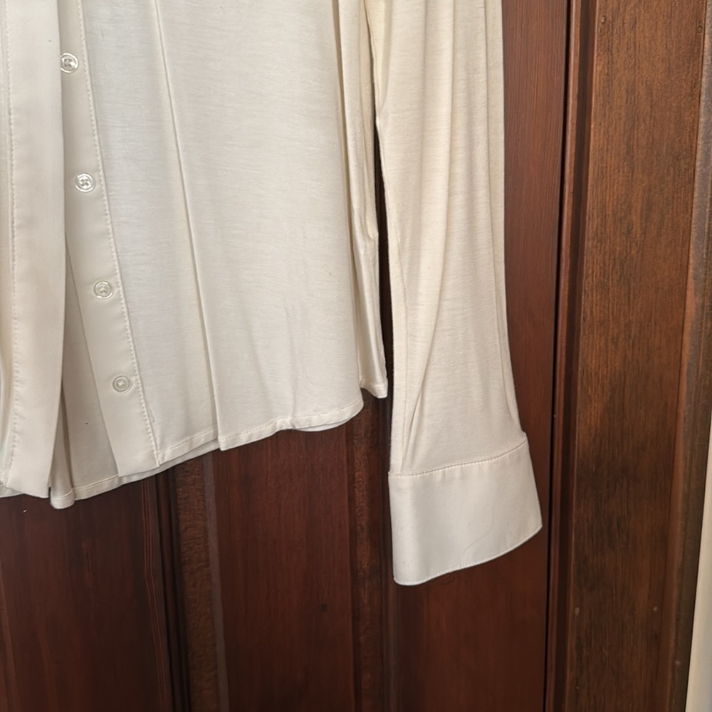 White House Black Market White Button Down Blouse - Picture 5 of 10